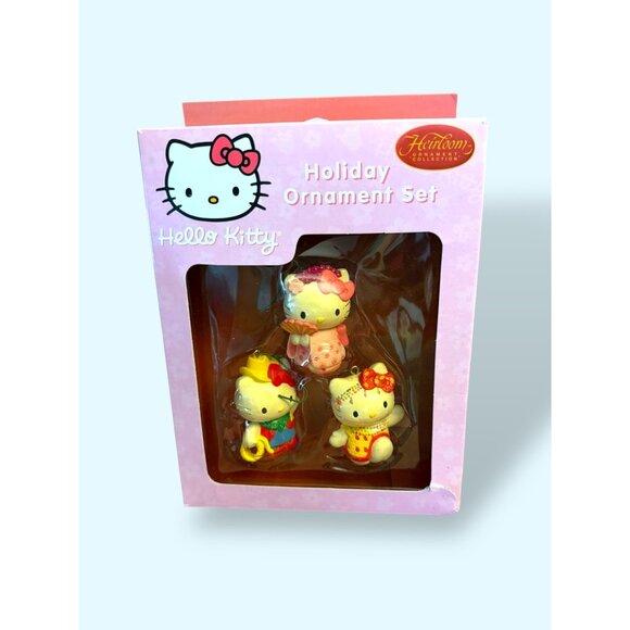 2006 Hello Kitty Holiday Ornament Set – 3-Piece Festive Collection - Picture 1 of 8